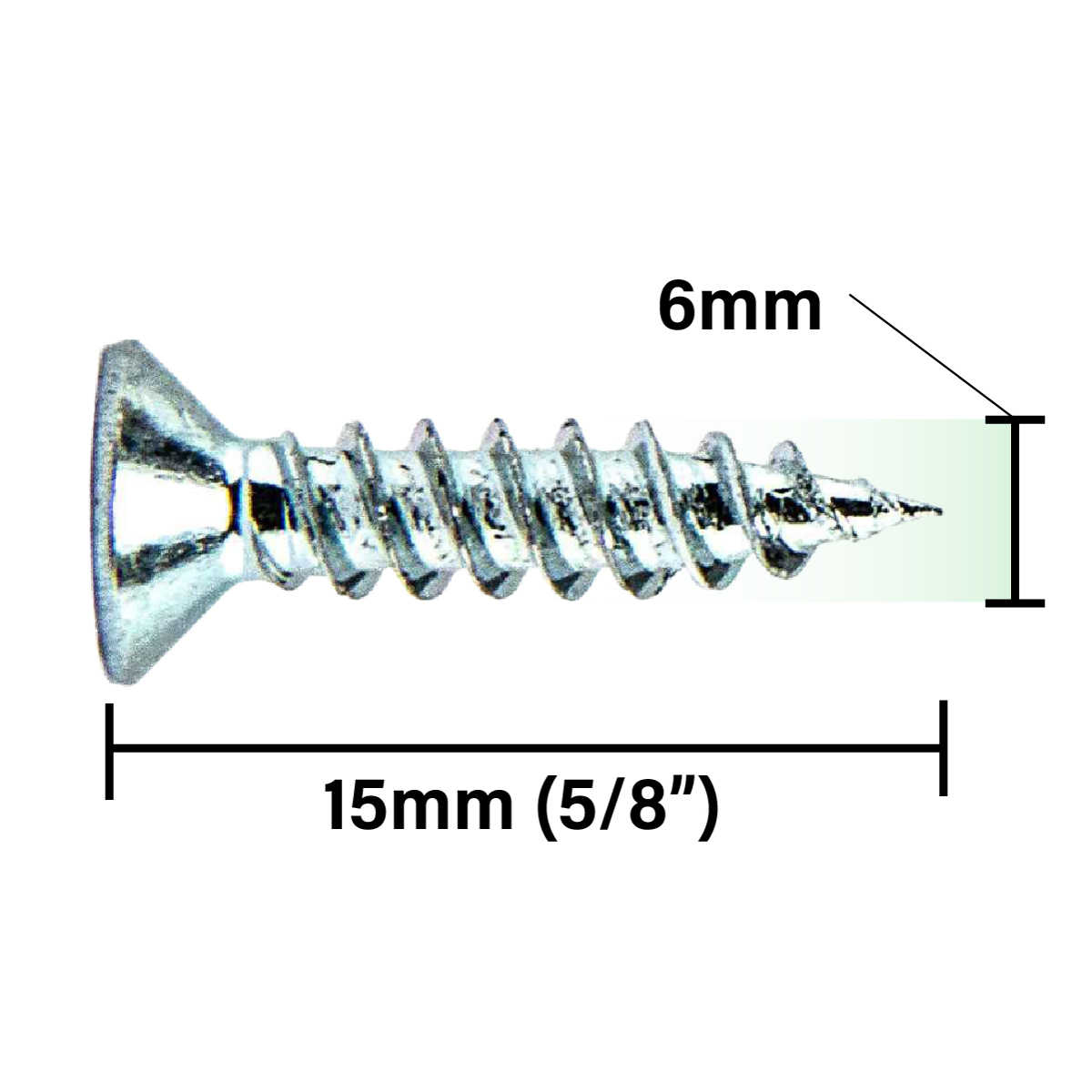 Rikä TWSR006 Woodscrew Twin-Thread CSK BZP 6 x 5/8in 200pk